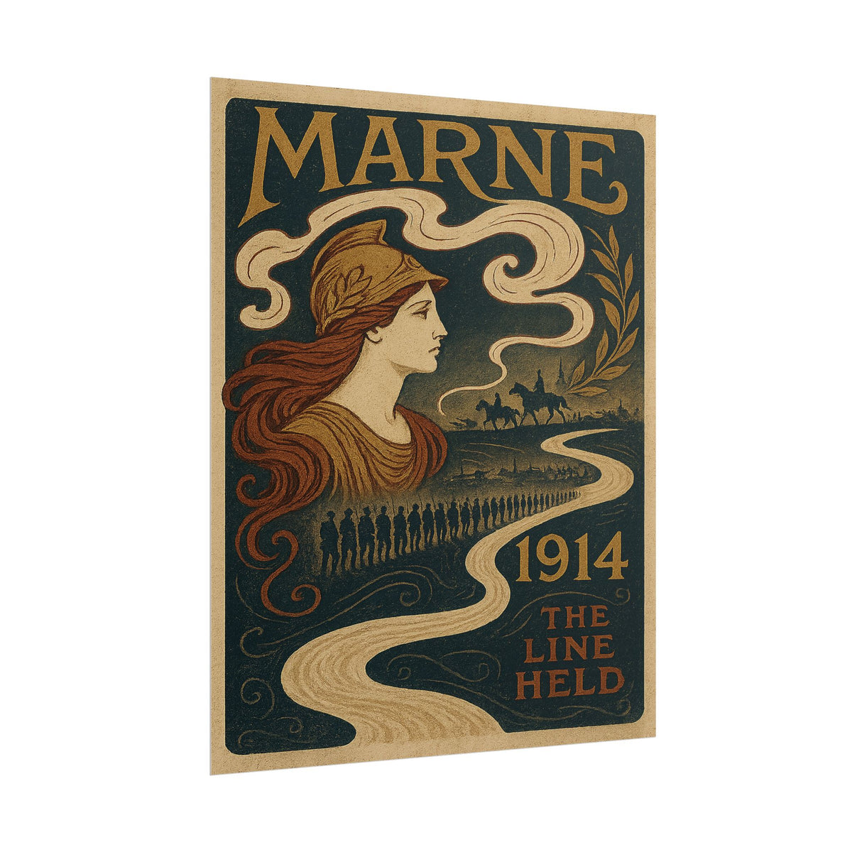 First Battle of the Marne 1914 — The Line Held Art Nouveau Fine Art Poster