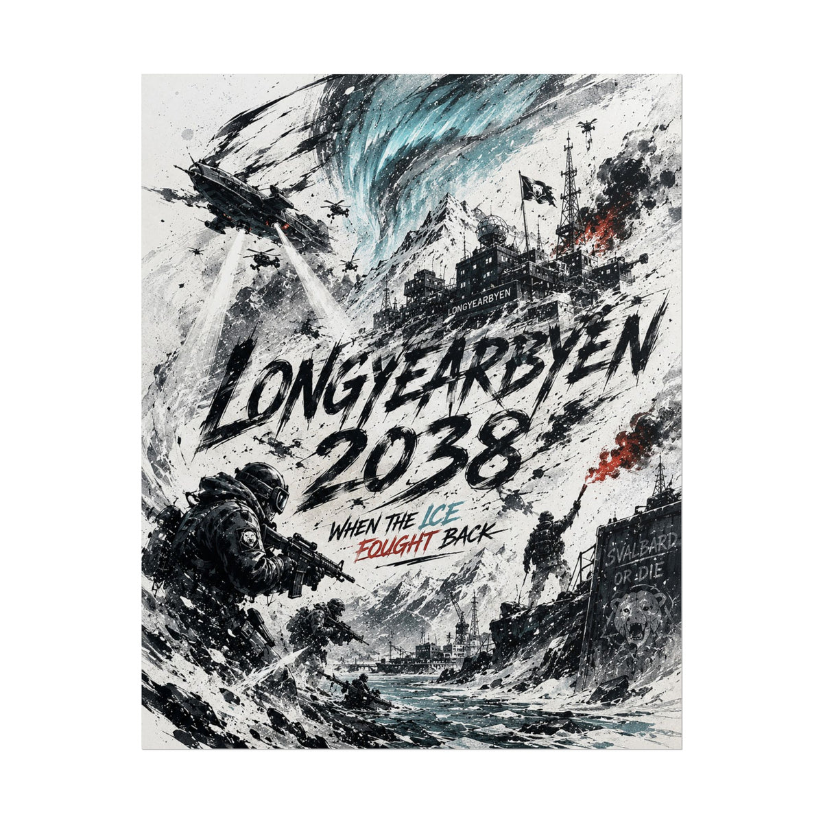 Longyearbyen 2038 — Arctic Resource War Fine Art Poster