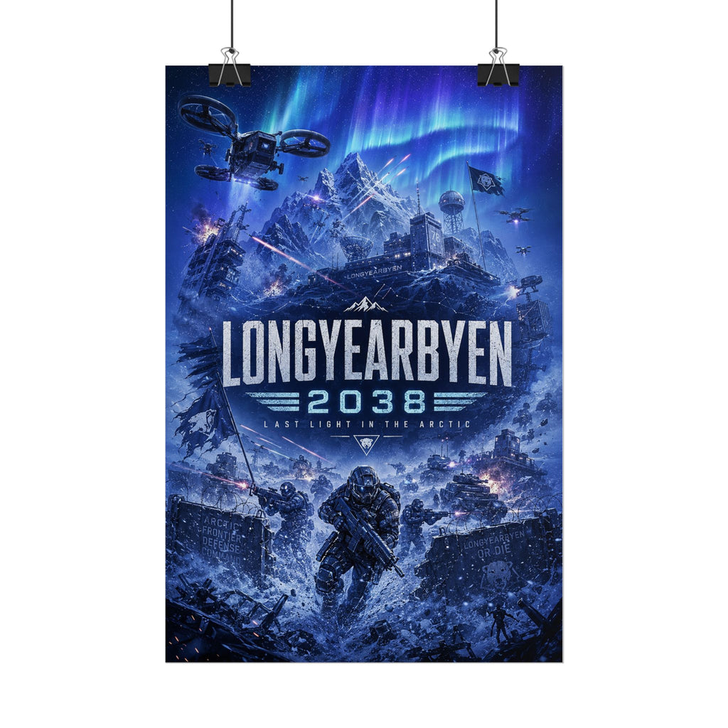 Siege of Longyearbyen 2038 — Last Light in the Arctic Fine Art Poster