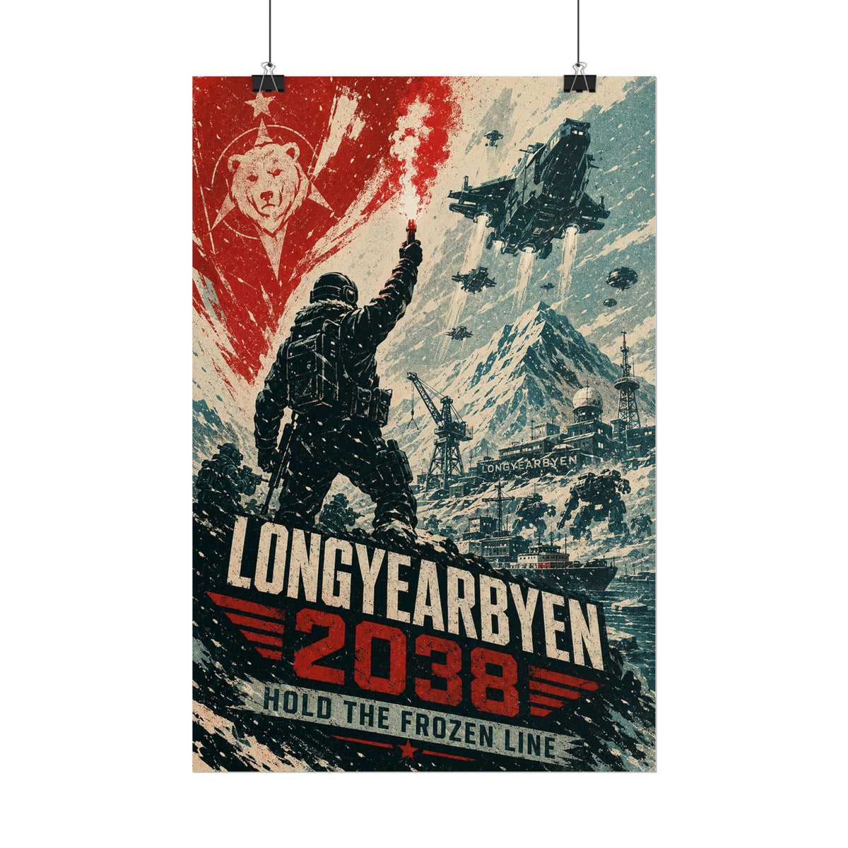 Longyearbyen 2038 — Frozen Line Propaganda Fine Art Poster