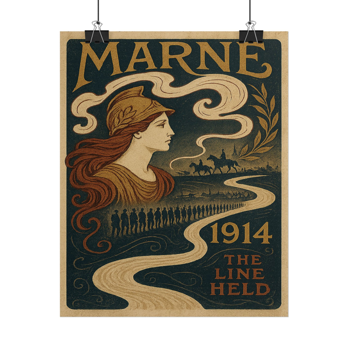 First Battle of the Marne 1914 — The Line Held Art Nouveau Fine Art Poster