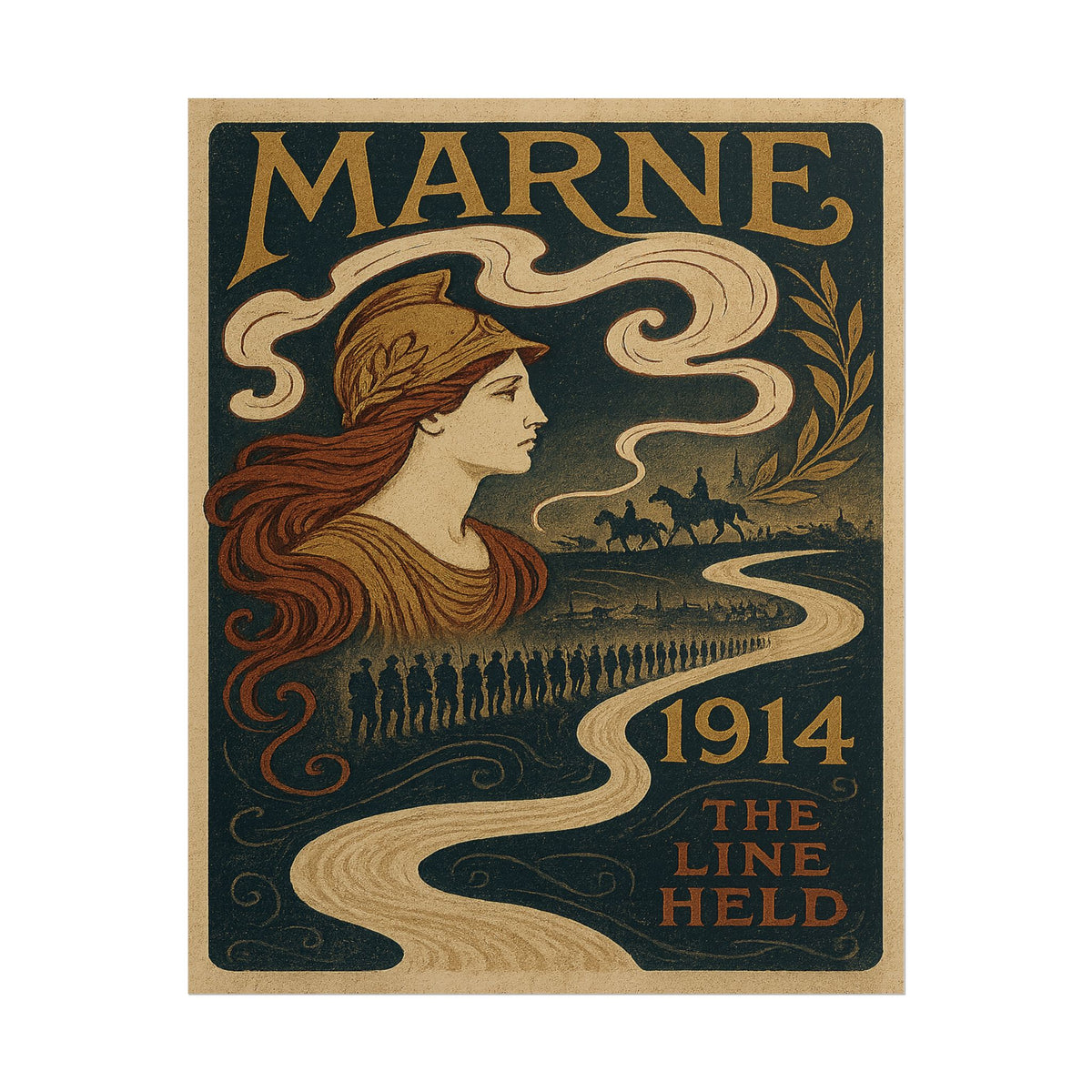 First Battle of the Marne 1914 — The Line Held Art Nouveau Fine Art Poster