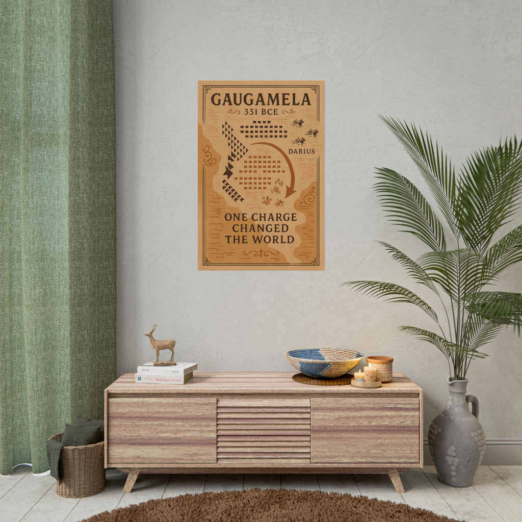 Battle of Gaugamela 331 BCE — One Charge Battle Map Fine Art Poster