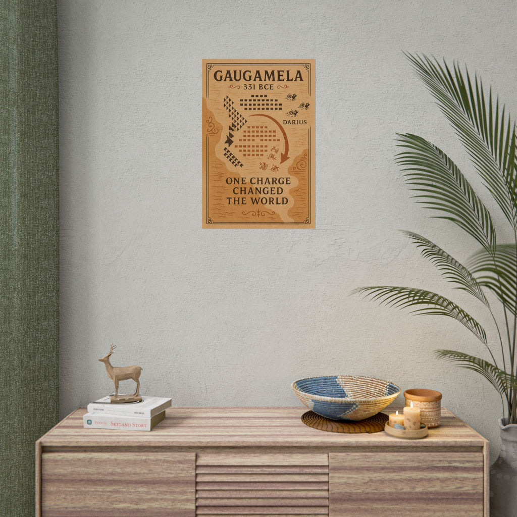 Battle of Gaugamela 331 BCE — One Charge Battle Map Fine Art Poster