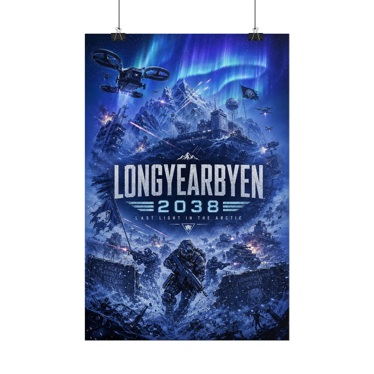 Siege of Longyearbyen 2038 — Last Light in the Arctic Fine Art Poster