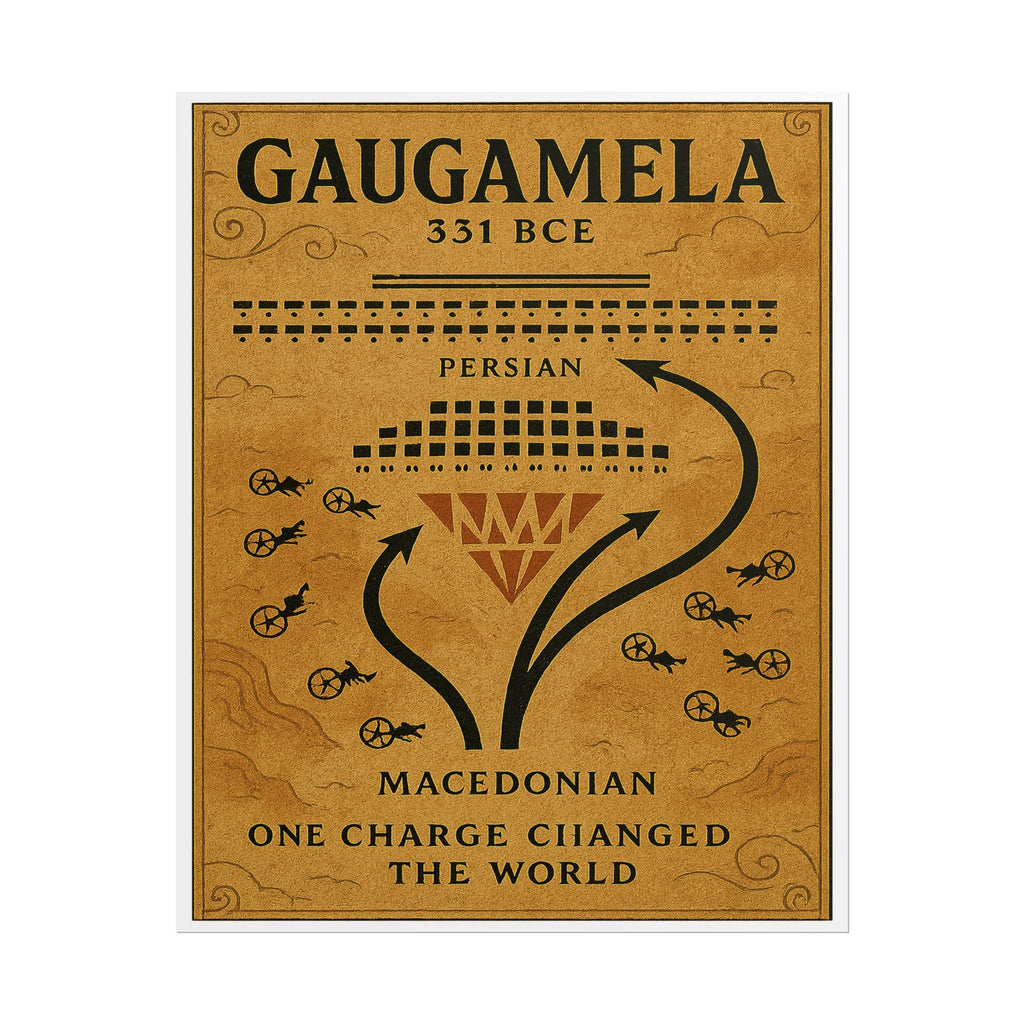 Battle of Gaugamela 331 BCE — Persian and Macedonian Battle Map Fine Art Poster