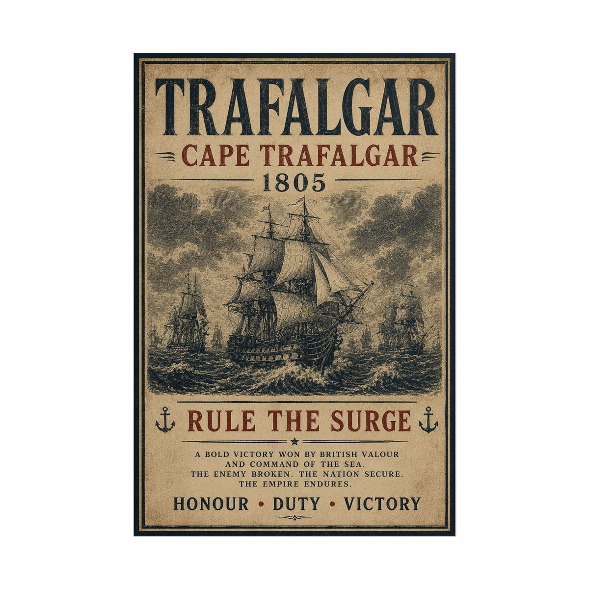 Battle of Trafalgar 1805 — British Victory Broadside Fine Art Poster
