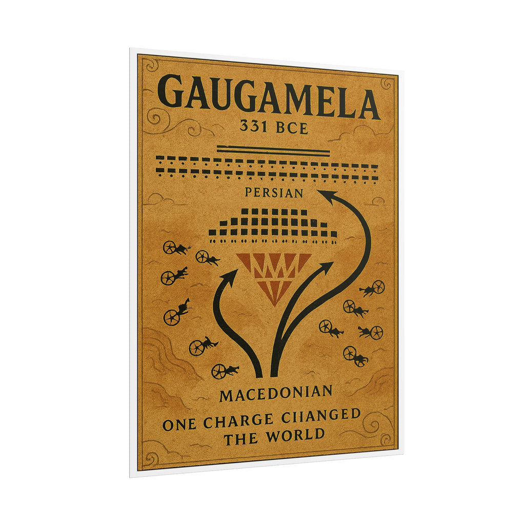 Battle of Gaugamela 331 BCE — Persian and Macedonian Battle Map Fine Art Poster