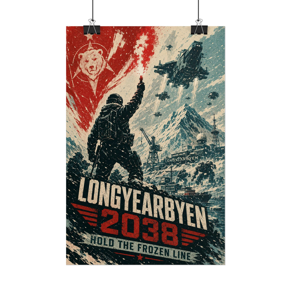 Longyearbyen 2038 — Frozen Line Propaganda Fine Art Poster