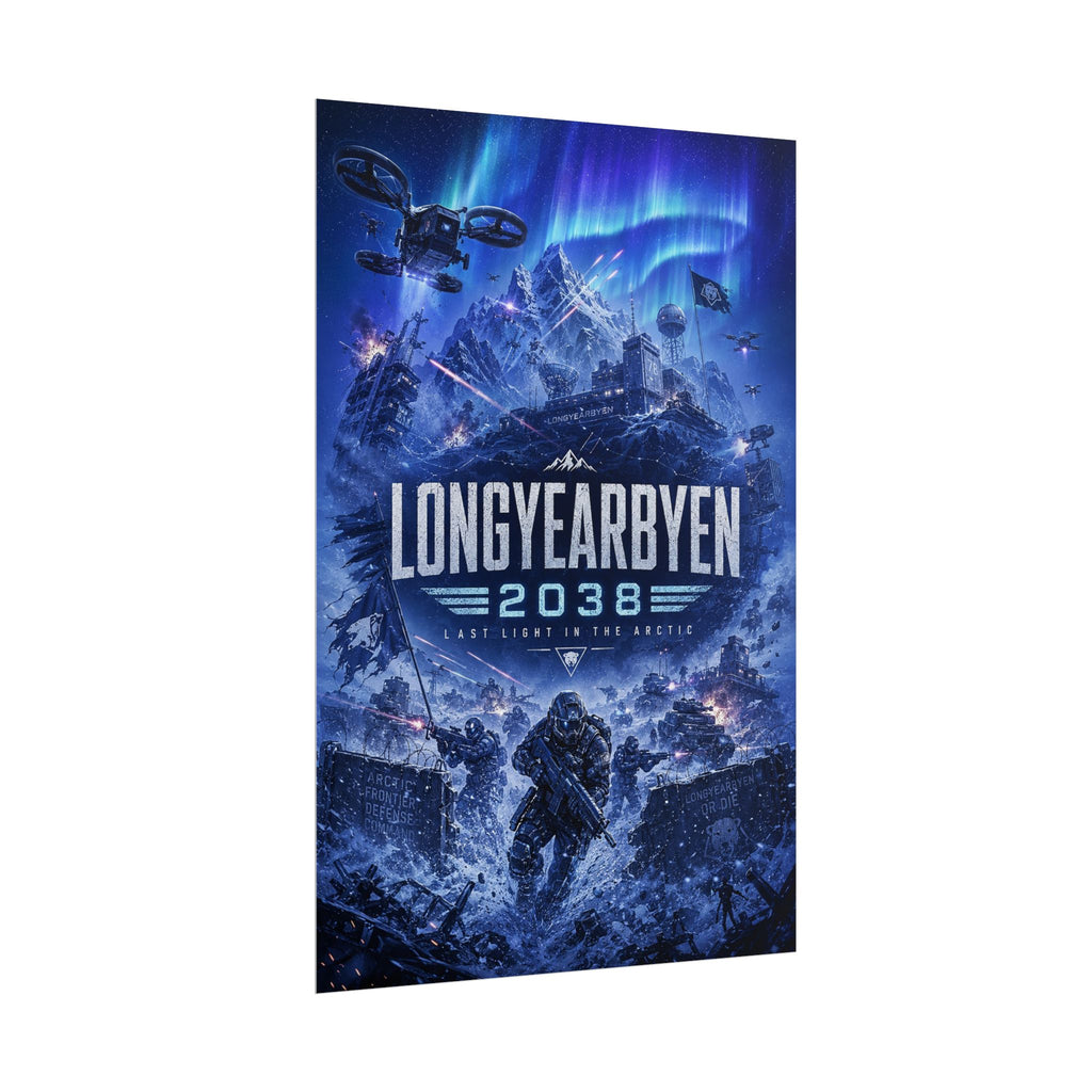 Siege of Longyearbyen 2038 — Last Light in the Arctic Fine Art Poster