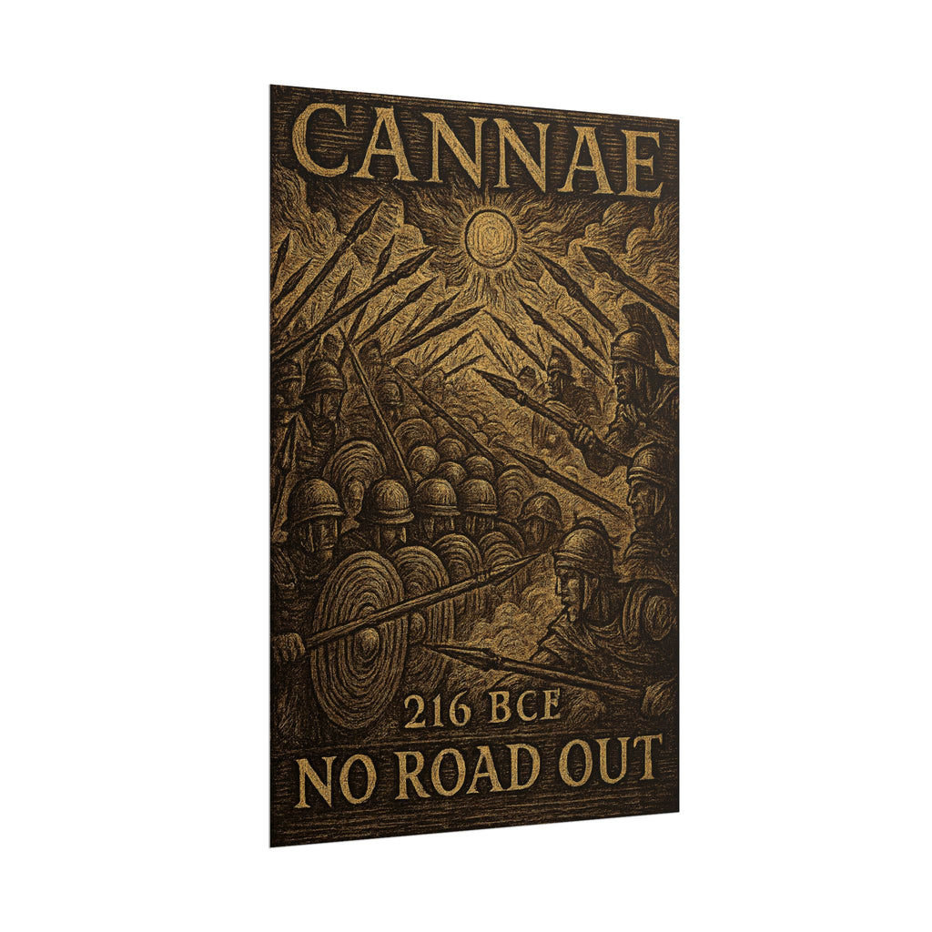 Battle of Cannae 216 BCE — No Road Out Woodcut Fine Art Poster