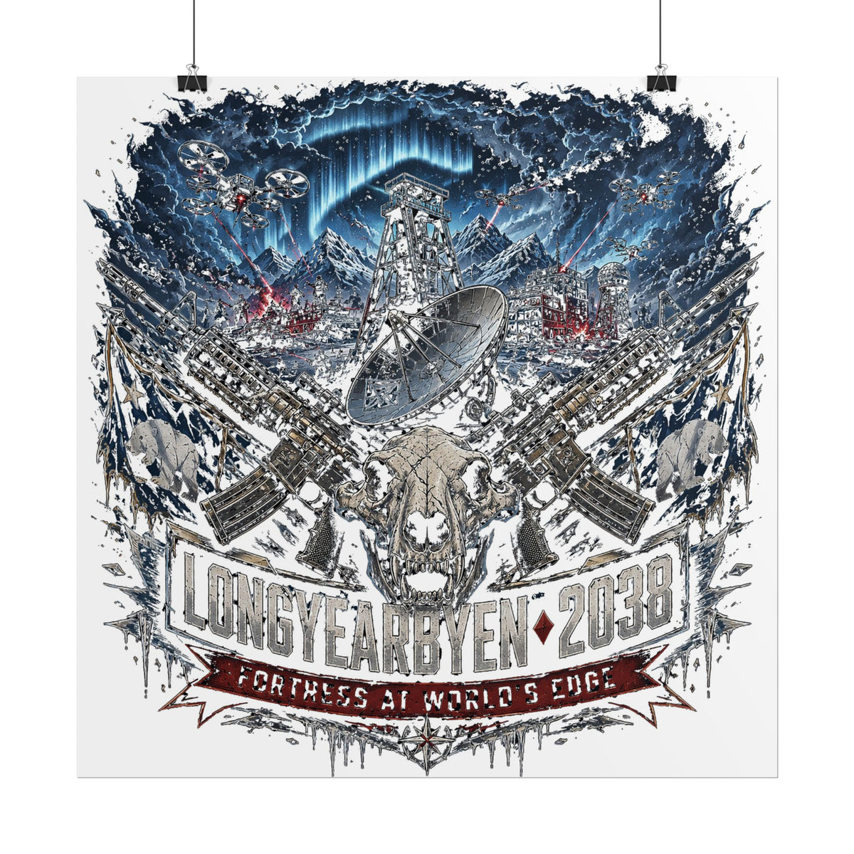 Longyearbyen 2038 — Fortress at World's Edge Fine Art Poster