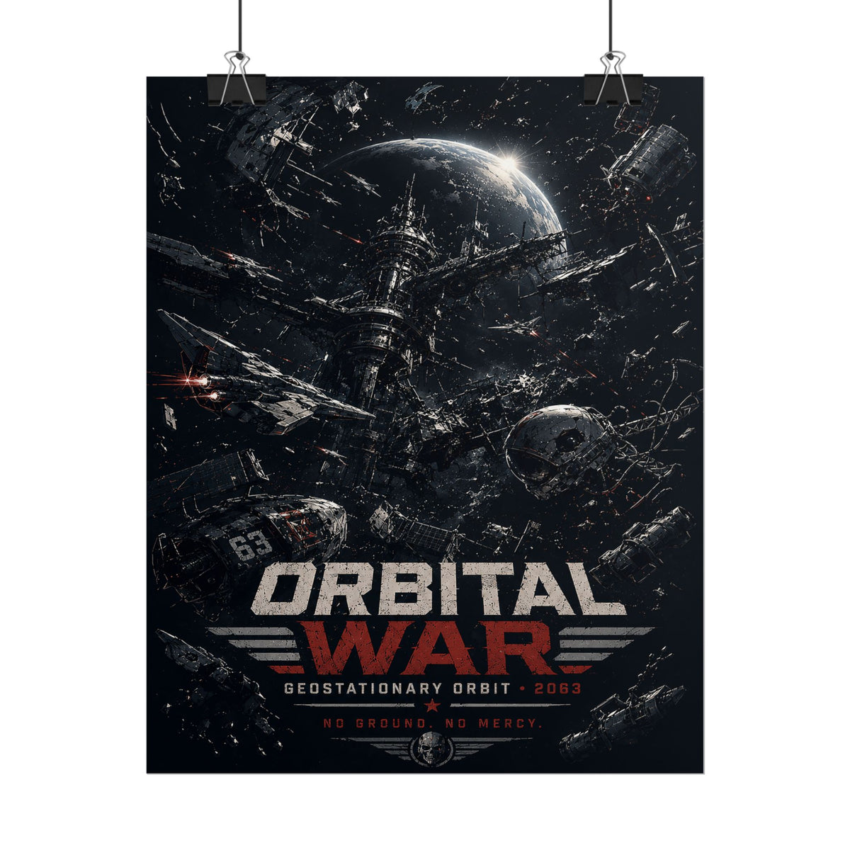 Orbital War 2063 — No Ground, No Mercy Fine Art Poster