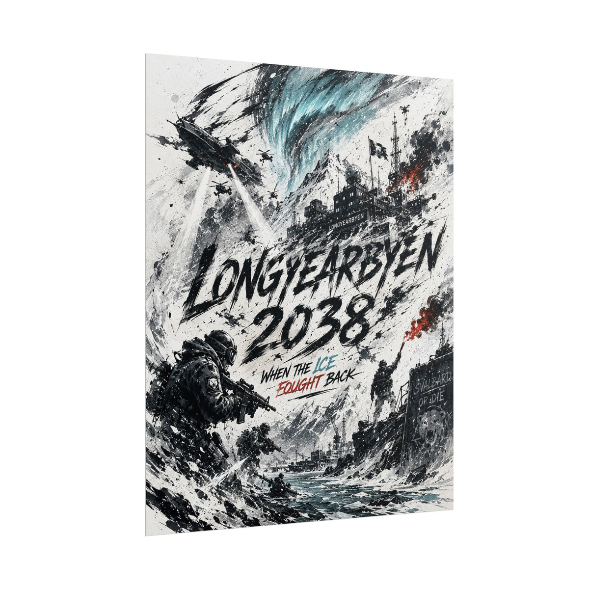Longyearbyen 2038 — Arctic Resource War Fine Art Poster