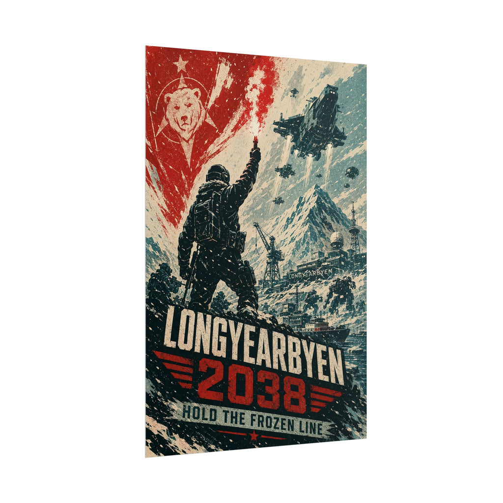 Longyearbyen 2038 — Frozen Line Propaganda Fine Art Poster