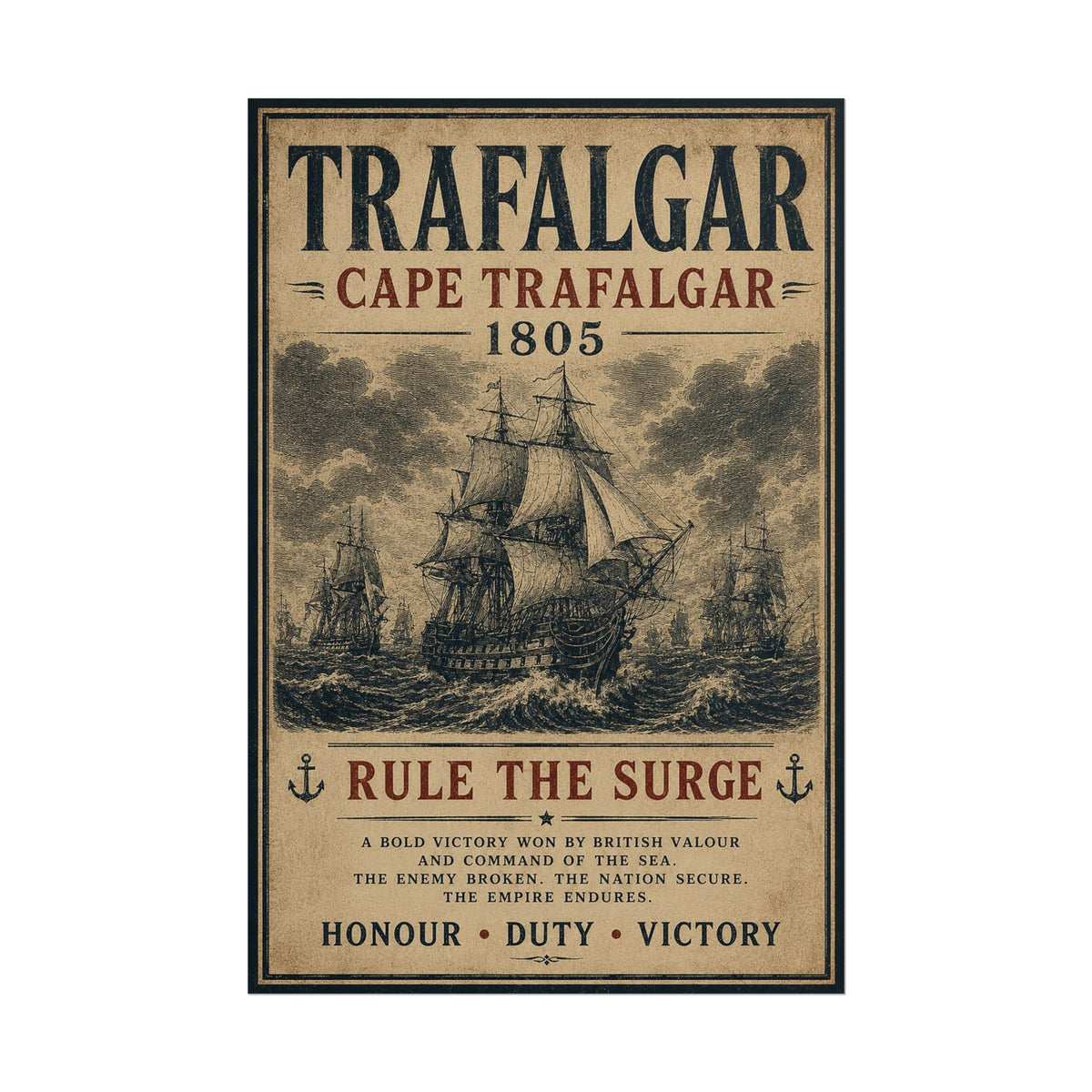 Battle of Trafalgar 1805 — British Victory Broadside Fine Art Poster
